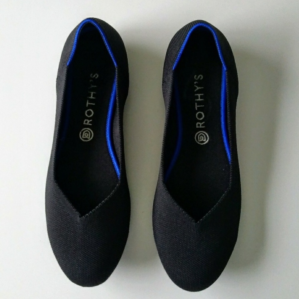 Size 12 black Rothy’s woven round toe ballet flats